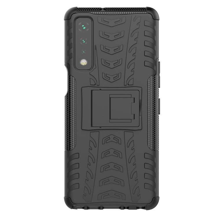 For LG Stylo 7 5G Tire Texture Shockproof TPU+PC Protective Case with Holder