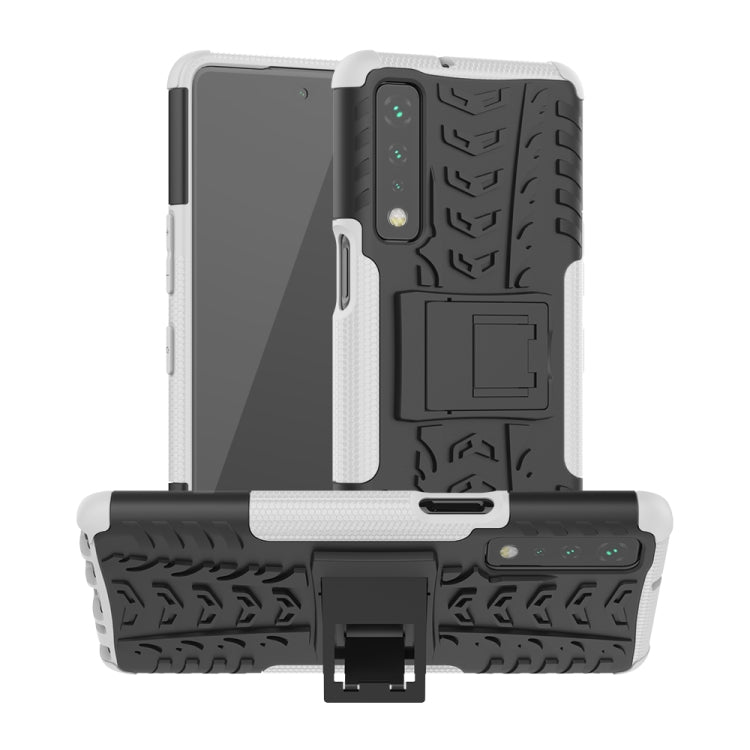 For LG Stylo 7 5G Tire Texture Shockproof TPU+PC Protective Case with Holder