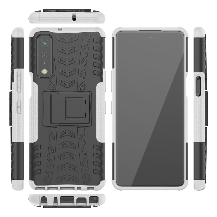 For LG Stylo 7 5G Tire Texture Shockproof TPU+PC Protective Case with Holder