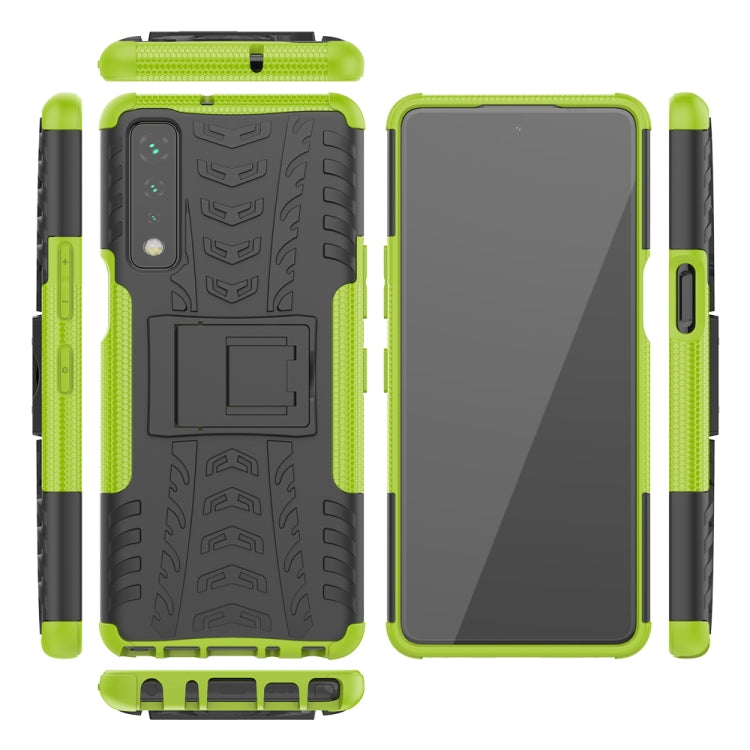 For LG Stylo 7 5G Tire Texture Shockproof TPU+PC Protective Case with Holder