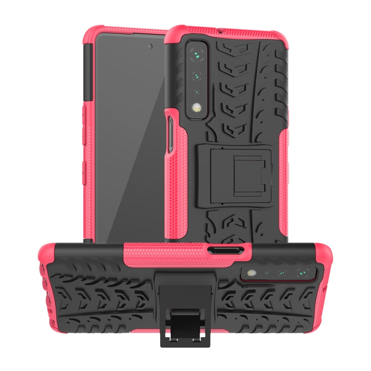 For LG Stylo 7 5G Tire Texture Shockproof TPU+PC Protective Case with Holder