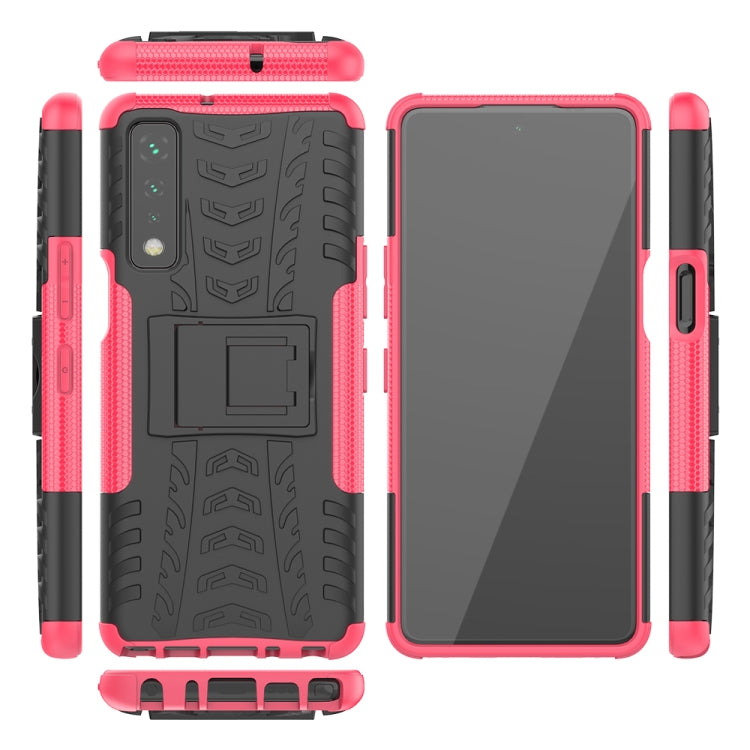 For LG Stylo 7 5G Tire Texture Shockproof TPU+PC Protective Case with Holder