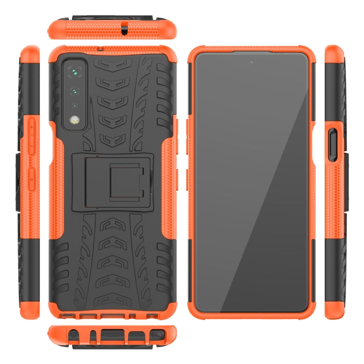 For LG Stylo 7 5G Tire Texture Shockproof TPU+PC Protective Case with Holder