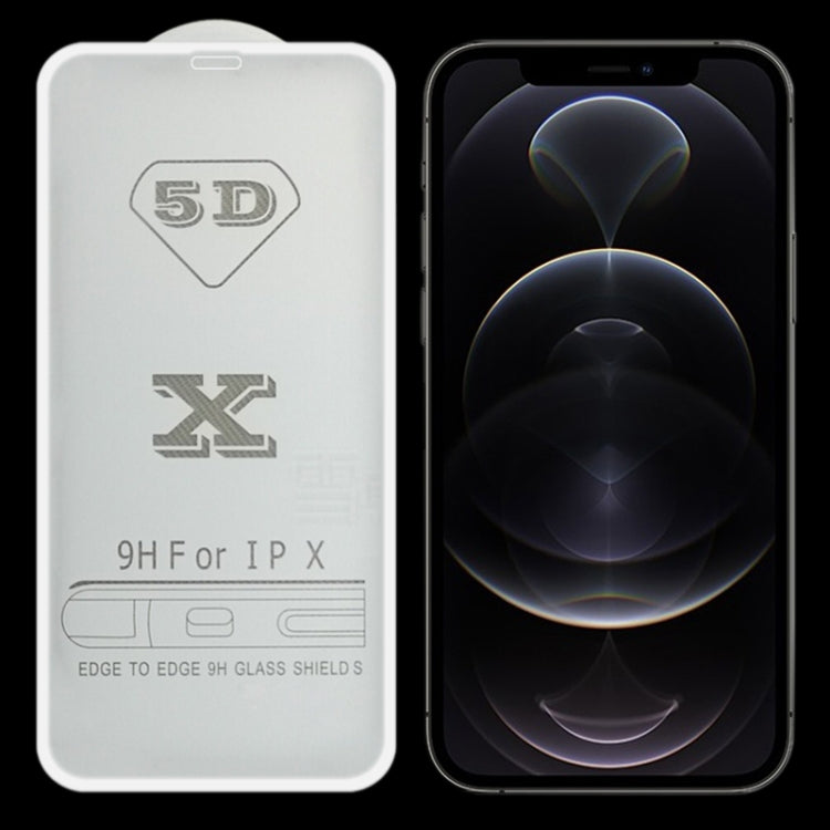 For iPhone 12 / 12 Pro 9H 5D Full Glue Full Screen Tempered Glass Film