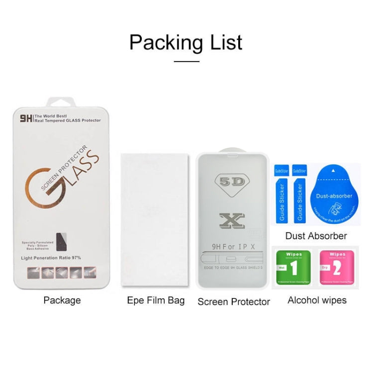 For iPhone 12 / 12 Pro 9H 5D Full Glue Full Screen Tempered Glass Film