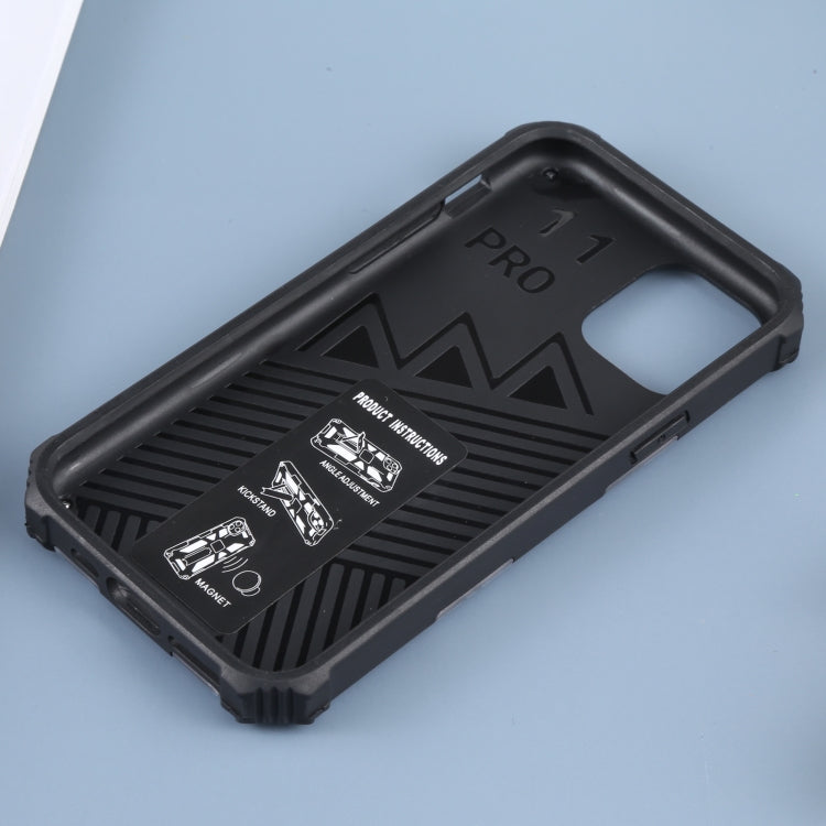 For iPhone 11 Pro Camouflage Armor Shockproof TPU + PC Magnetic Protective Case with Holder