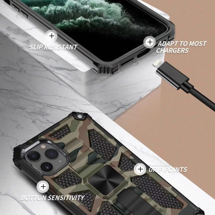 For iPhone 11 Pro Camouflage Armor Shockproof TPU + PC Magnetic Protective Case with Holder