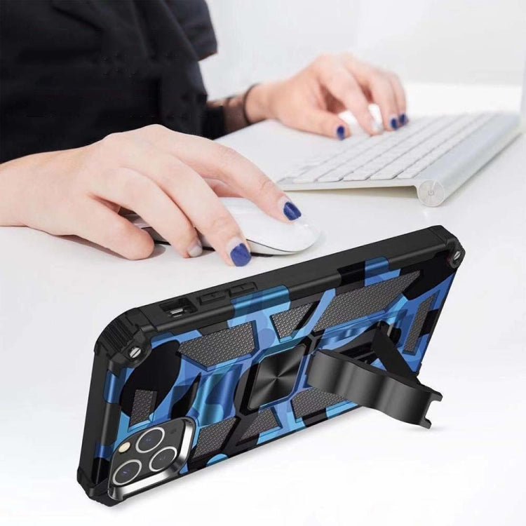 For iPhone 11 Pro Camouflage Armor Shockproof TPU + PC Magnetic Protective Case with Holder