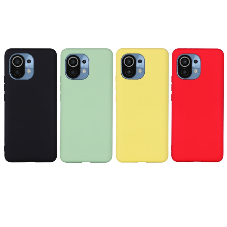 For Xiaomi Mi 11 5G Pure Color Liquid Silicone Shockproof Full Coverage Case