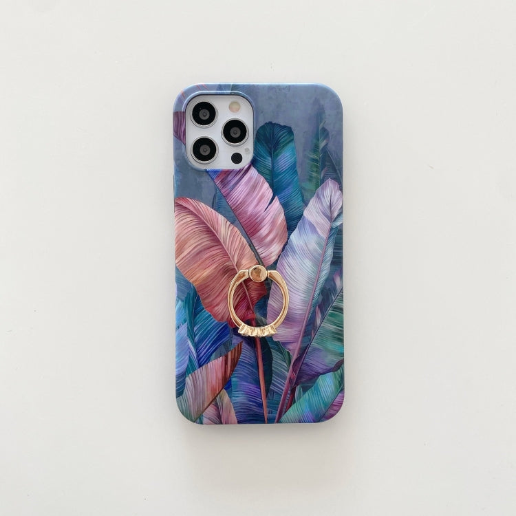 For iPhone 11 Painted Pattern Shockproof Case with Ring Holder