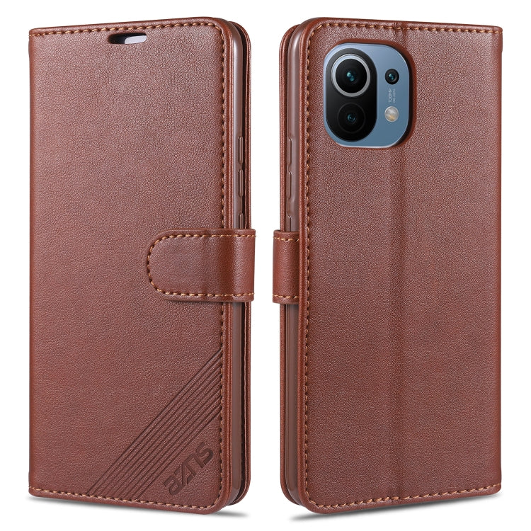 For Xiaomi Mi 11 AZNS Magnetic Calf Texture Horizontal Flip Leather Case with Card Slots & Holder & Wallet