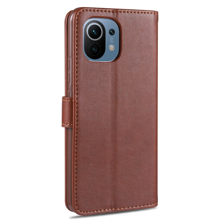 For Xiaomi Mi 11 AZNS Magnetic Calf Texture Horizontal Flip Leather Case with Card Slots & Holder & Wallet