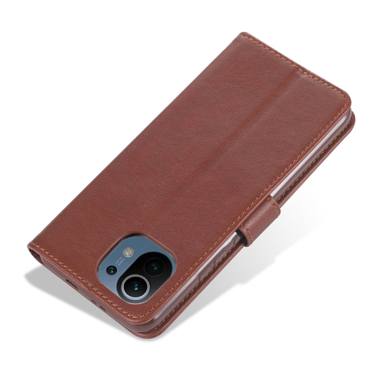 For Xiaomi Mi 11 AZNS Magnetic Calf Texture Horizontal Flip Leather Case with Card Slots & Holder & Wallet