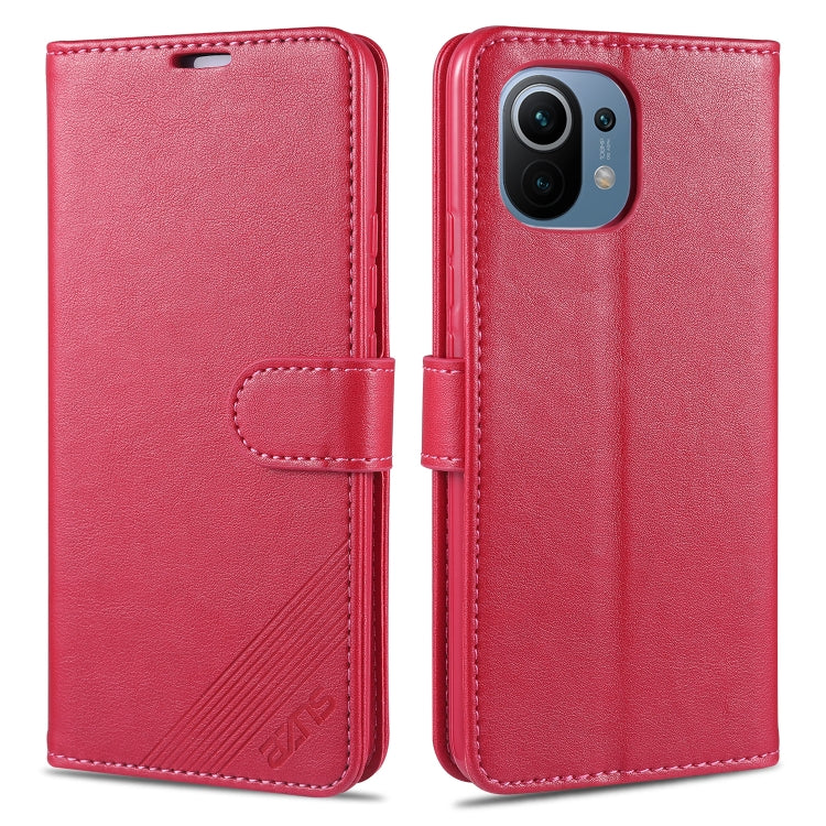 For Xiaomi Mi 11 AZNS Magnetic Calf Texture Horizontal Flip Leather Case with Card Slots & Holder & Wallet