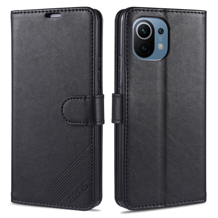 For Xiaomi Mi 11 AZNS Magnetic Calf Texture Horizontal Flip Leather Case with Card Slots & Holder & Wallet