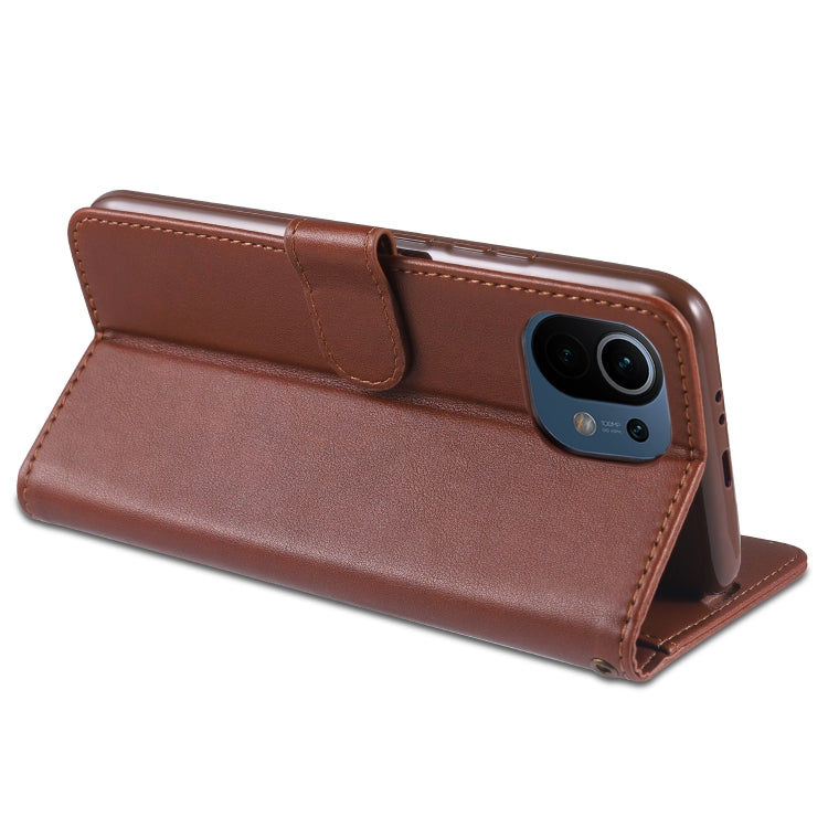 For Xiaomi Mi 11 AZNS Magnetic Calf Texture Horizontal Flip Leather Case with Card Slots & Holder & Wallet