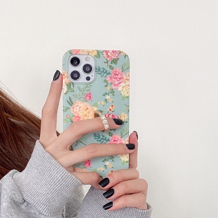 For iPhone 11 Small Floral Pattern Shockproof Case with Ring Holder