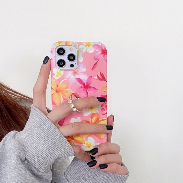 For iPhone 11 Small Floral Pattern Shockproof Case with Ring Holder