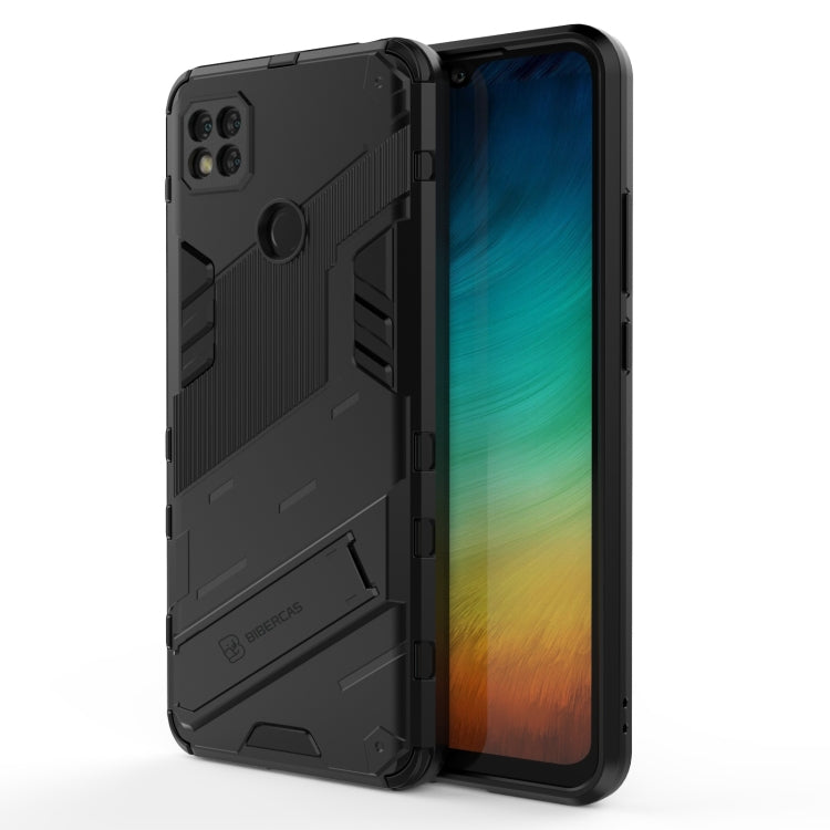 For Xiaomi Redmi 9C Punk Armor 2 in 1 PC + TPU Shockproof Case with Invisible Holder