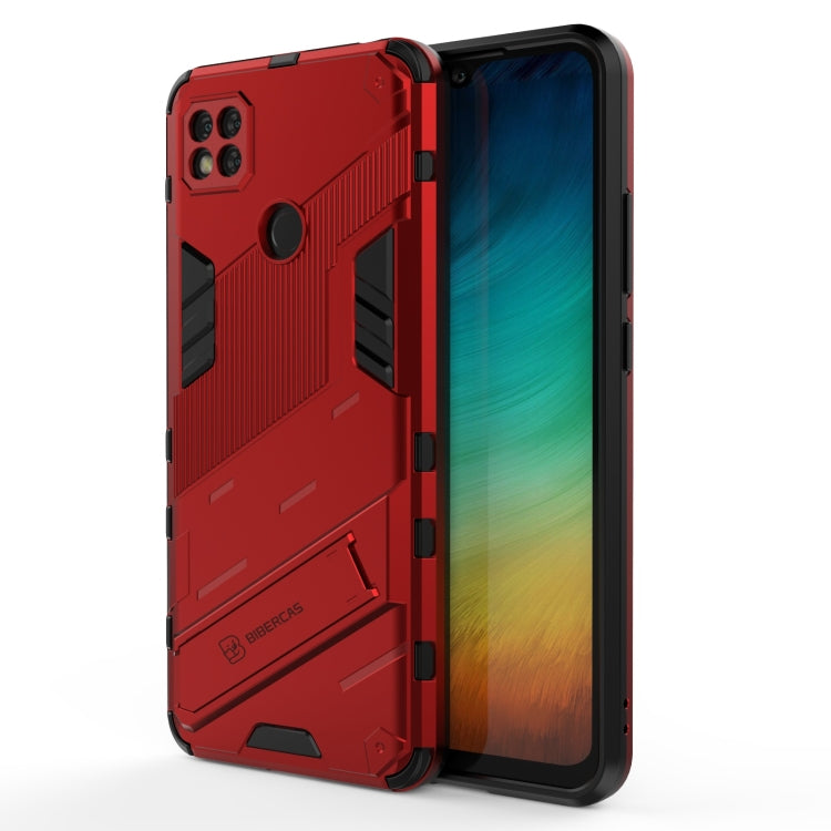 For Xiaomi Redmi 9C Punk Armor 2 in 1 PC + TPU Shockproof Case with Invisible Holder