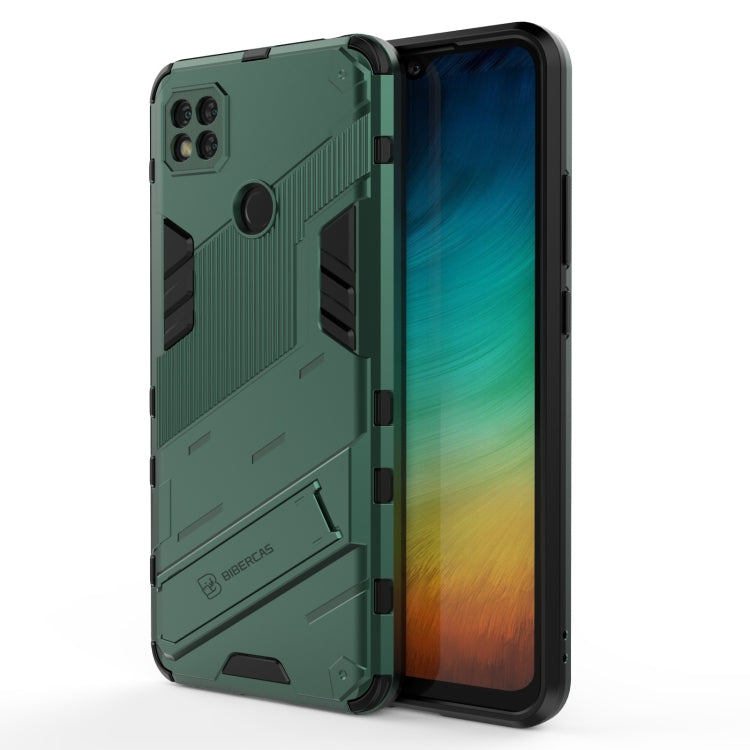 For Xiaomi Redmi 9C Punk Armor 2 in 1 PC + TPU Shockproof Case with Invisible Holder