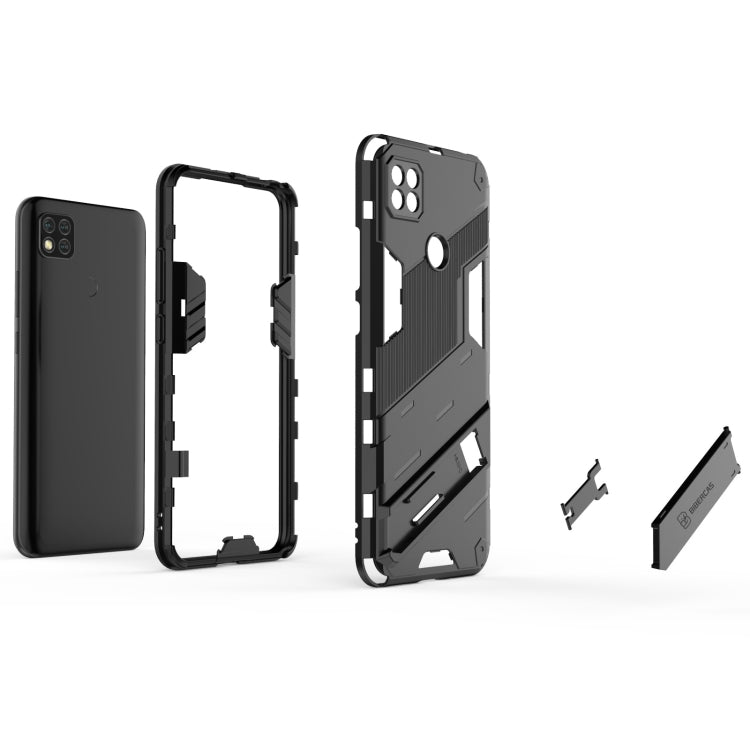 For Xiaomi Redmi 9C Punk Armor 2 in 1 PC + TPU Shockproof Case with Invisible Holder