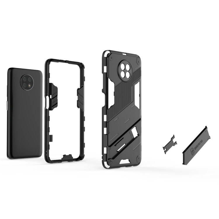 For Xiaomi Redmi Note 9 5G Punk Armor 2 in 1 PC + TPU Shockproof Case with Invisible Holder