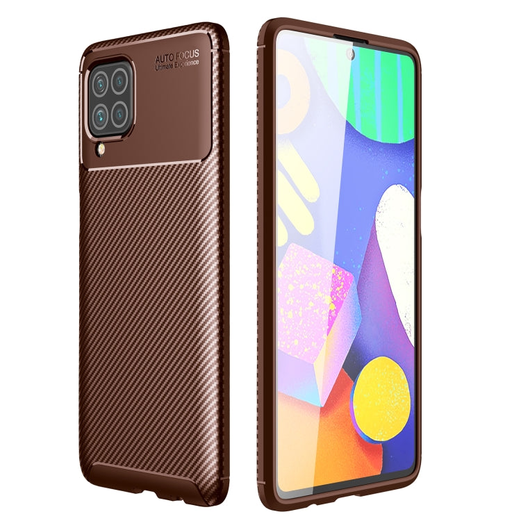 For Samsung Galaxy F62 / M62 Carbon Fiber Texture Shockproof TPU Case(Brown)