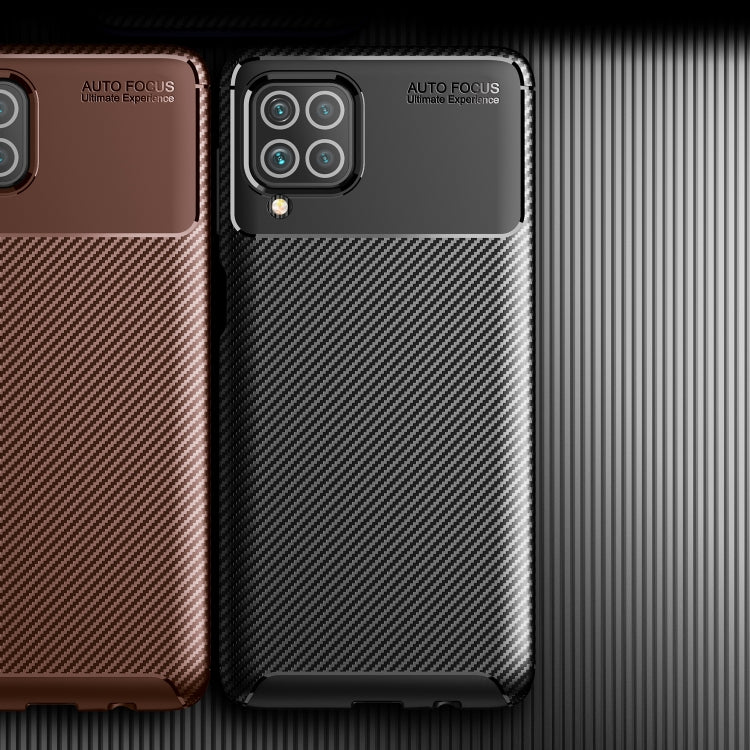 For Samsung Galaxy F62 / M62 Carbon Fiber Texture Shockproof TPU Case(Brown)