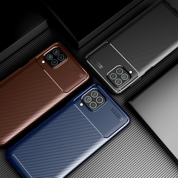 For Samsung Galaxy F62 / M62 Carbon Fiber Texture Shockproof TPU Case(Brown)