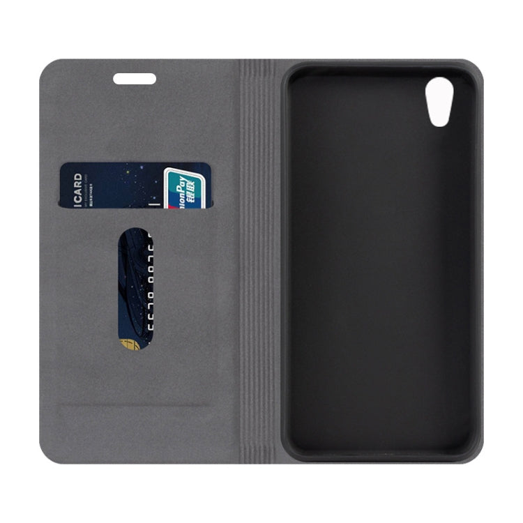 For Sharp Android One S3 Canvas Three-color Stitching Business Horizontal Flip Leather Case with Holder & Card Slot