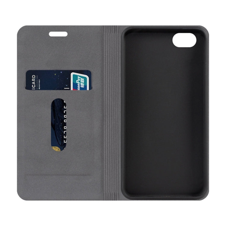 For Sharp Aquos R SH-03J / SHV39 / 605SH Canvas Three-color Stitching Business Horizontal Flip Leather Case with Holder & Card Slot(Blue)