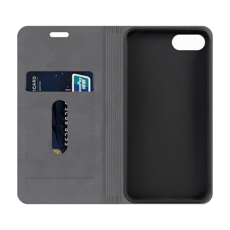 For Sharp Aquos Zeta SH-04H Canvas Three-color Stitching Business Horizontal Flip Leather Case with Holder & Card Slot(Grey)