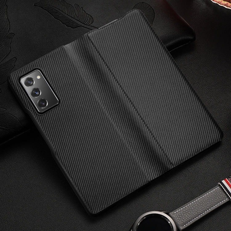 For Samsung Galaxy Z Fold2 5G Exclusive Series Carbon Fiber Texture Horizontal Flip PU Leather Case