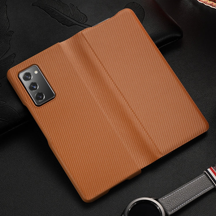 For Samsung Galaxy Z Fold2 5G Exclusive Series Carbon Fiber Texture Horizontal Flip PU Leather Case