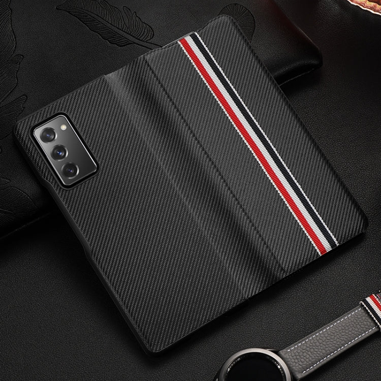 For Samsung Galaxy Z Fold2 5G Exclusive Series Carbon Fiber Texture Horizontal Flip PU Leather Case