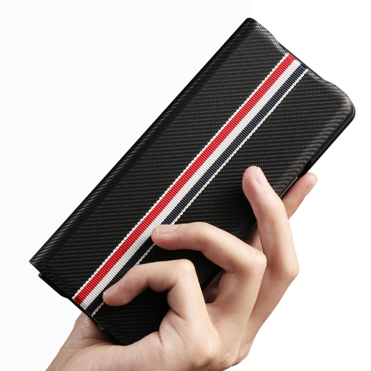 For Samsung Galaxy Z Fold2 5G Exclusive Series Carbon Fiber Texture Horizontal Flip PU Leather Case