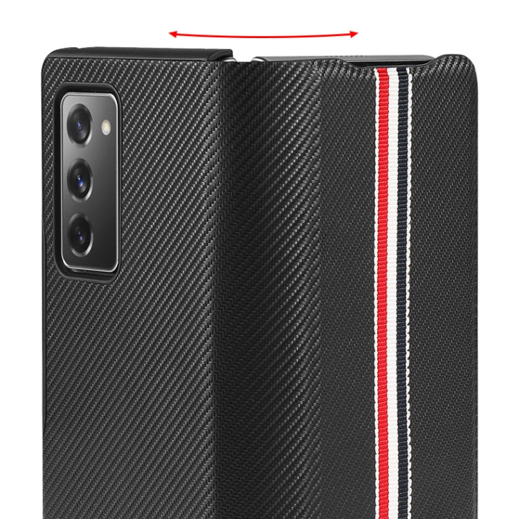 For Samsung Galaxy Z Fold2 5G Exclusive Series Carbon Fiber Texture Horizontal Flip PU Leather Case
