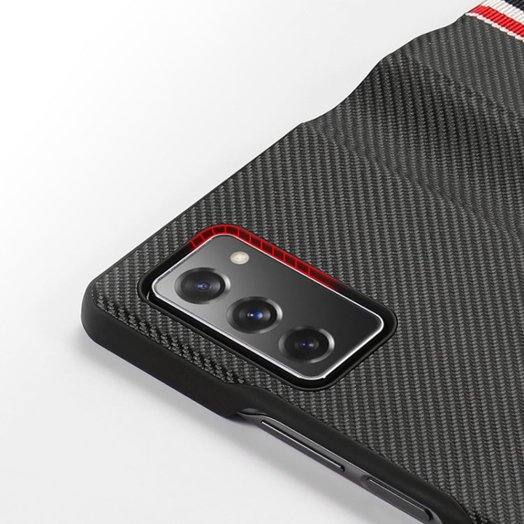 For Samsung Galaxy Z Fold2 5G Exclusive Series Carbon Fiber Texture Horizontal Flip PU Leather Case