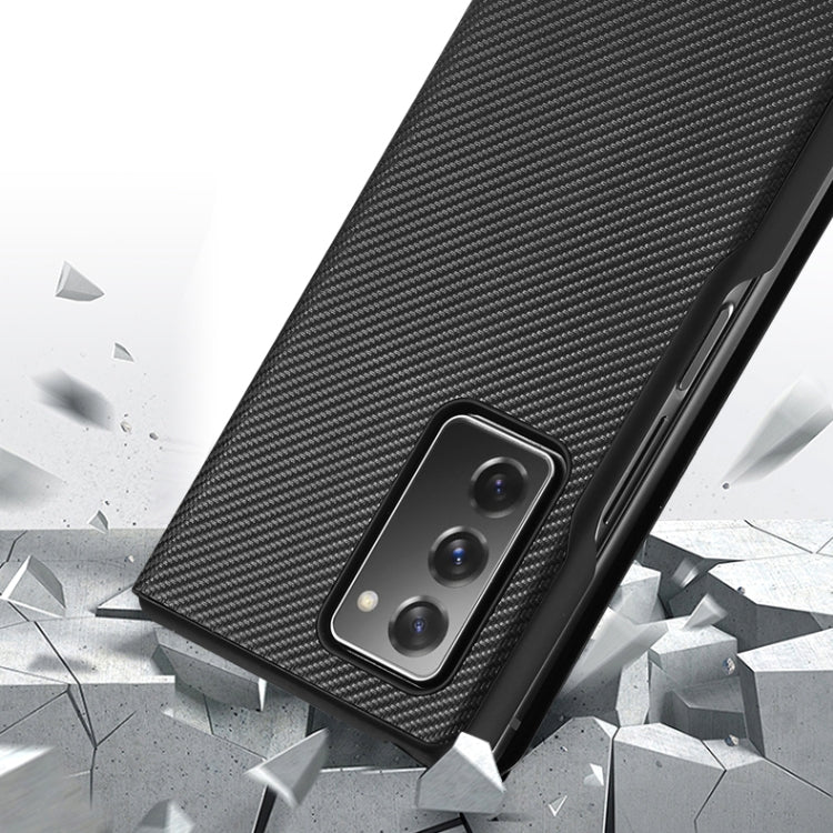For Samsung Galaxy Z Fold2 5G Exclusive Series Carbon Fiber Texture Horizontal Flip PU Leather Case