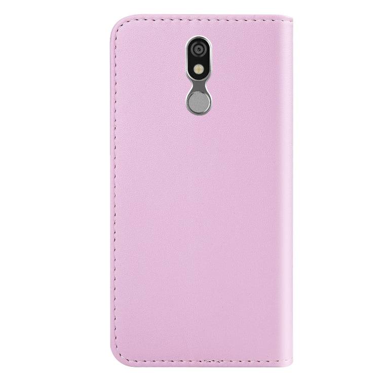 For LG K40 Tricolor Stitching Horizontal Flip TPU + PU Leather Case with Holder & Card Slots & Wallet