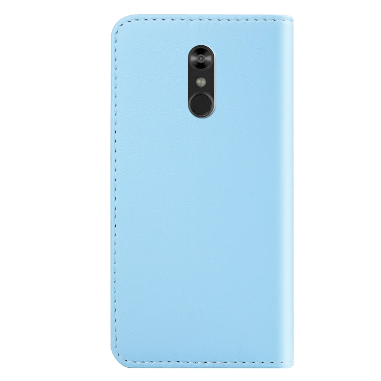 For LG Q Stylo 4 / Q8 Tricolor Stitching Horizontal Flip TPU + PU Leather Case with Holder & Card Slots & Wallet