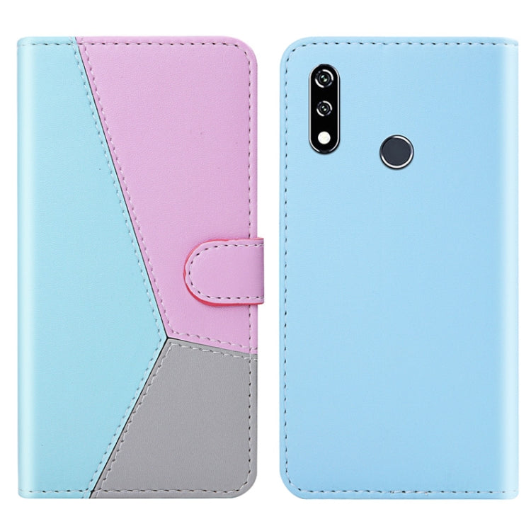 For LG W10 Tricolor Stitching Horizontal Flip TPU + PU Leather Case with Holder & Card Slots & Wallet