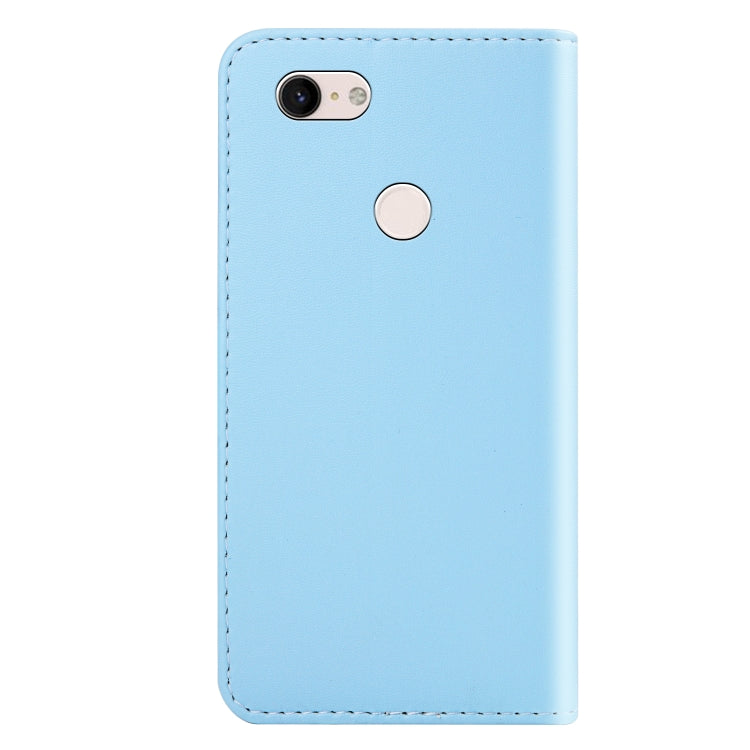 For Google Pixel 3a XL Tricolor Stitching Horizontal Flip TPU + PU Leather Case with Holder & Card Slots & Wallet