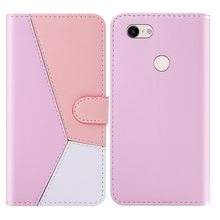 For Google Pixel 3a XL Tricolor Stitching Horizontal Flip TPU + PU Leather Case with Holder & Card Slots & Wallet
