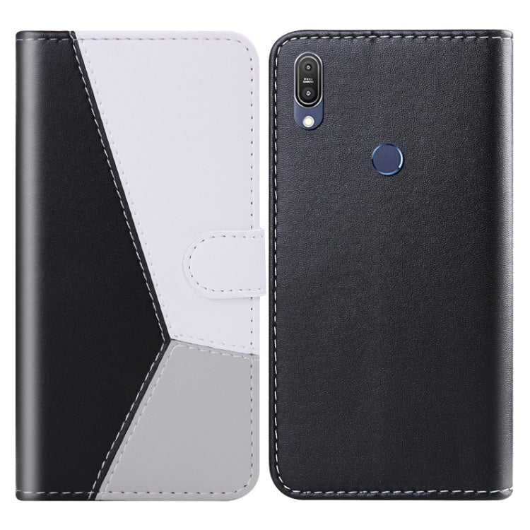 For ASUS Zenfone Max Pro (M1) ZB601KL Tricolor Stitching Horizontal Flip TPU + PU Leather Case with Holder & Card Slots & Wallet