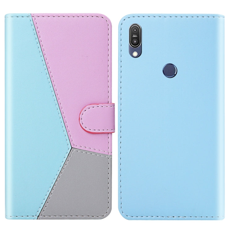 For ASUS Zenfone Max Pro (M1) ZB601KL Tricolor Stitching Horizontal Flip TPU + PU Leather Case with Holder & Card Slots & Wallet