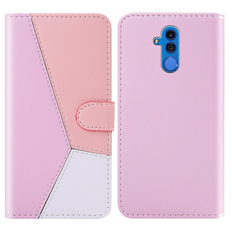For Huawei Mate 20 Lite Tricolor Stitching Horizontal Flip TPU + PU Leather Case with Holder & Card Slots & Wallet