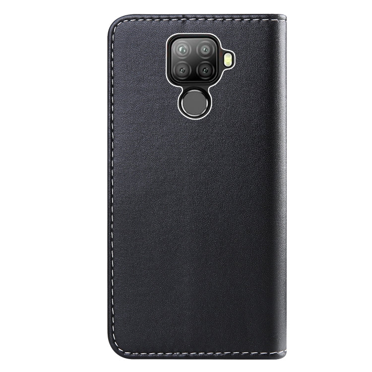 For Huawei Mate 30 Lite Tricolor Stitching Horizontal Flip TPU + PU Leather Case with Holder & Card Slots & Wallet