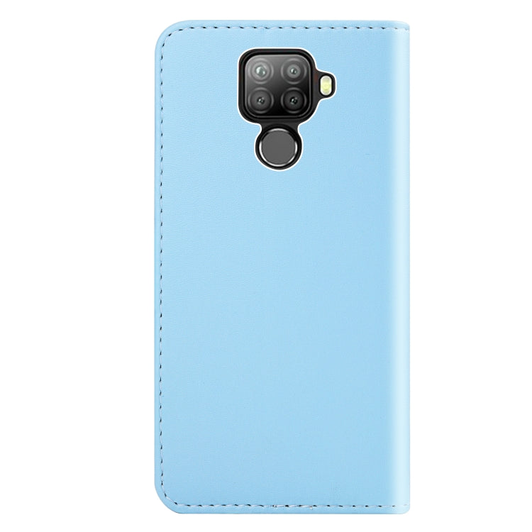 For Huawei Mate 30 Lite Tricolor Stitching Horizontal Flip TPU + PU Leather Case with Holder & Card Slots & Wallet